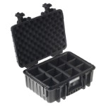OUTDOOR resväska i svart med vadderade delare 385x265x165 mm Volume: 16,6 L Model: 4000/B/RPD